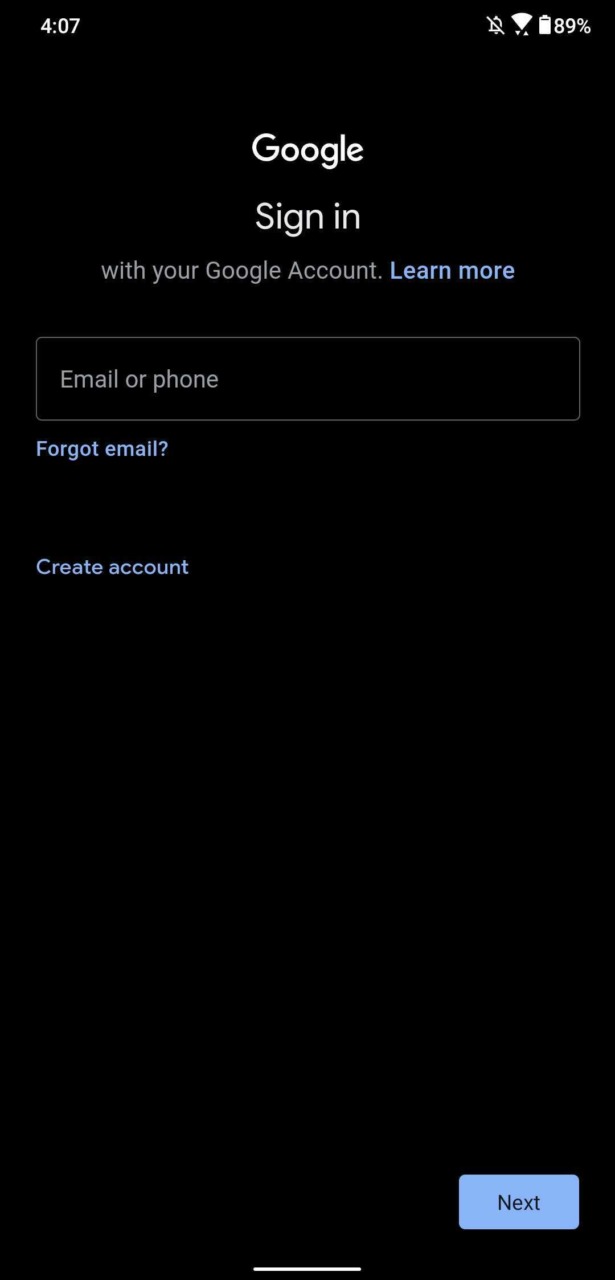 Đăng nhập vào gmail trên android