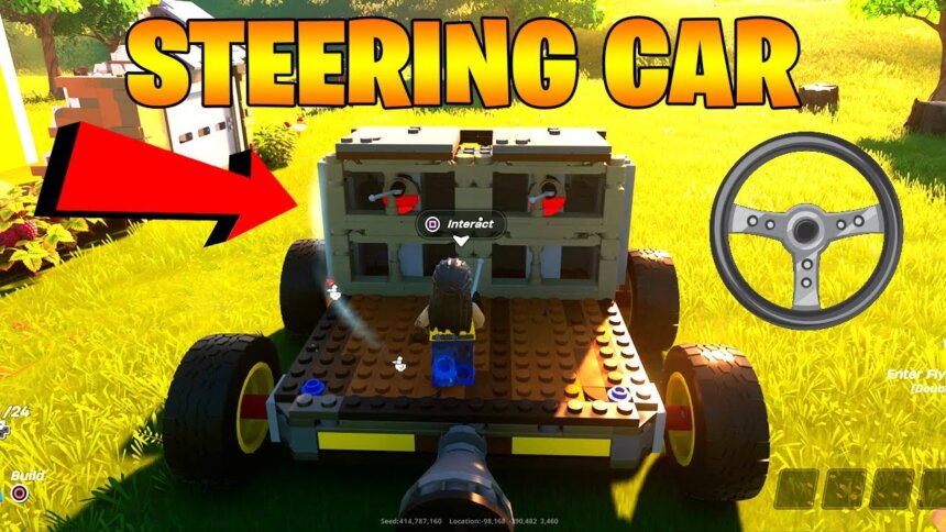 crafting adventure building a steerable car in lego fortnite 