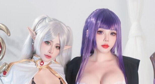 and here is a photo set of byoru and hana bunny cosplaying together in a super hot photo set with sexy round breasts. thumbnail